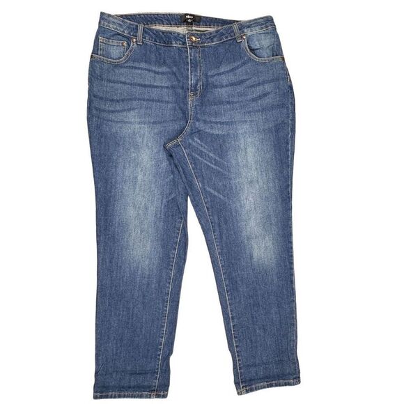 Ellos Women's Size 18 Blue Straight Jeans High Rise Medium Wash - Picture 1 of 12